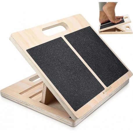 Planche ajustable en bois pour reeducation et etirement.